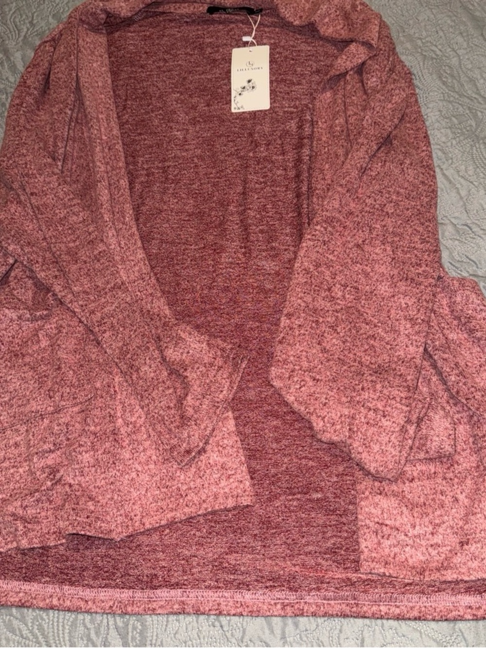 Lillusory Women's Heather Plum Open-Front Cardigan